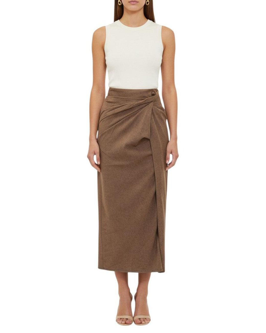 DIESEL Brown Calf Length Skirt