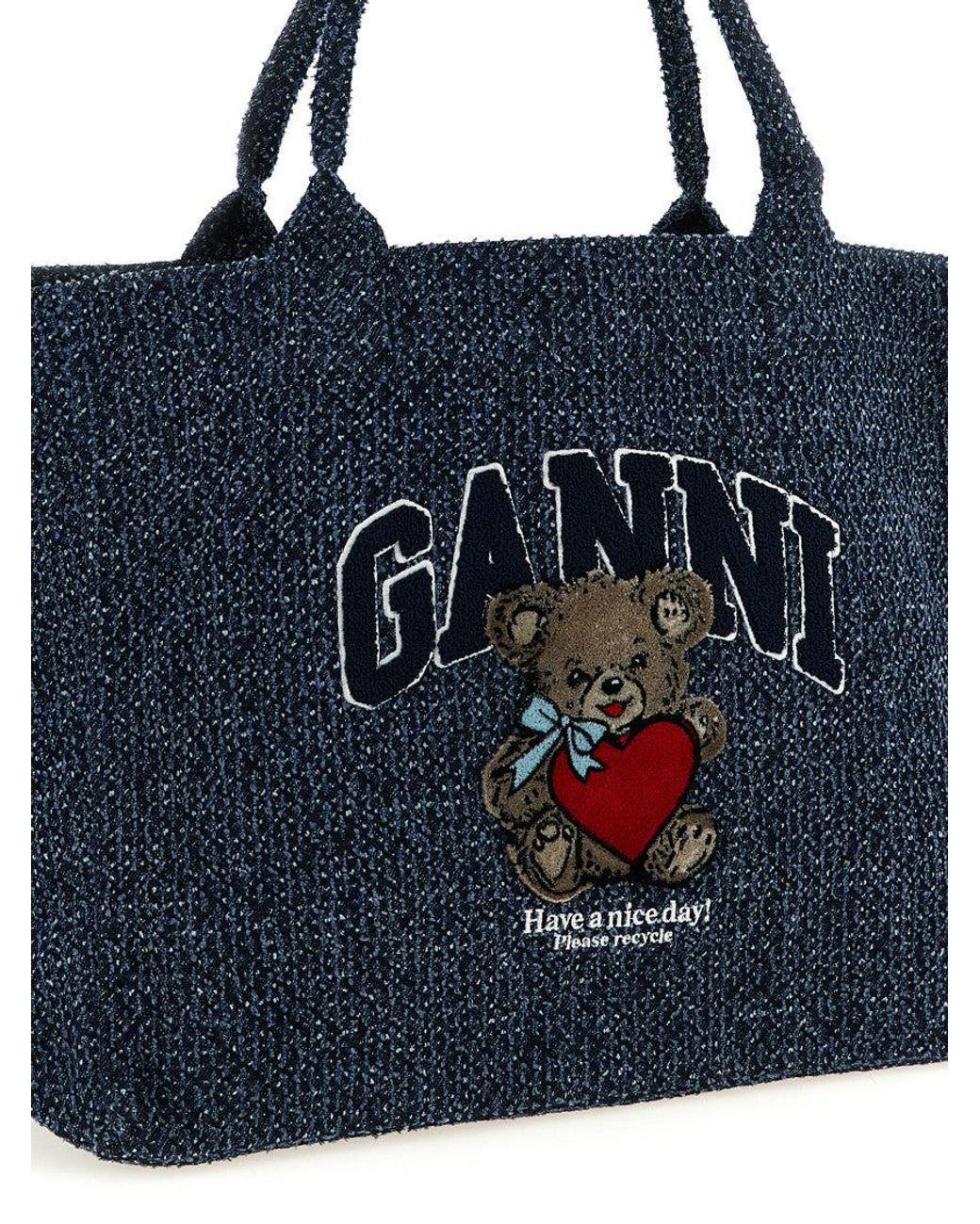 Ganni Blue Tote Bag