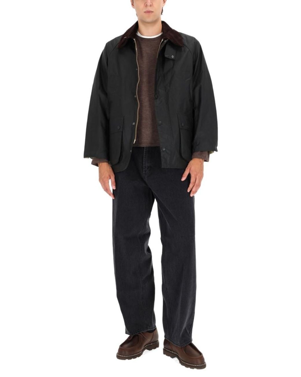 Barbour Black Solid Shirt Collar Jacket for men
