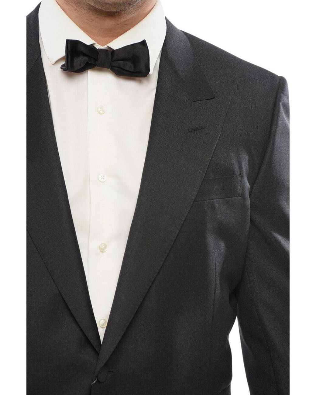 Corneliani Black Peaked Lapel Blazer for men