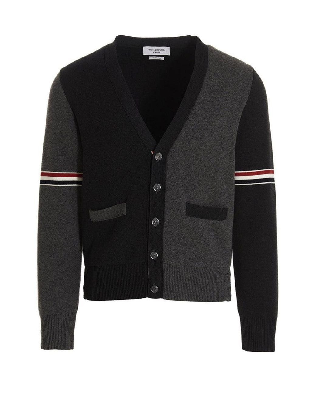 Thom Browne Black Two-Color Cardigan for men