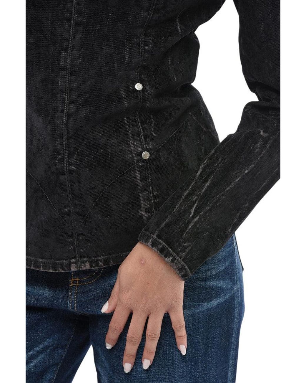 Stella McCartney Black Solid Sweet Heart Neck Top
