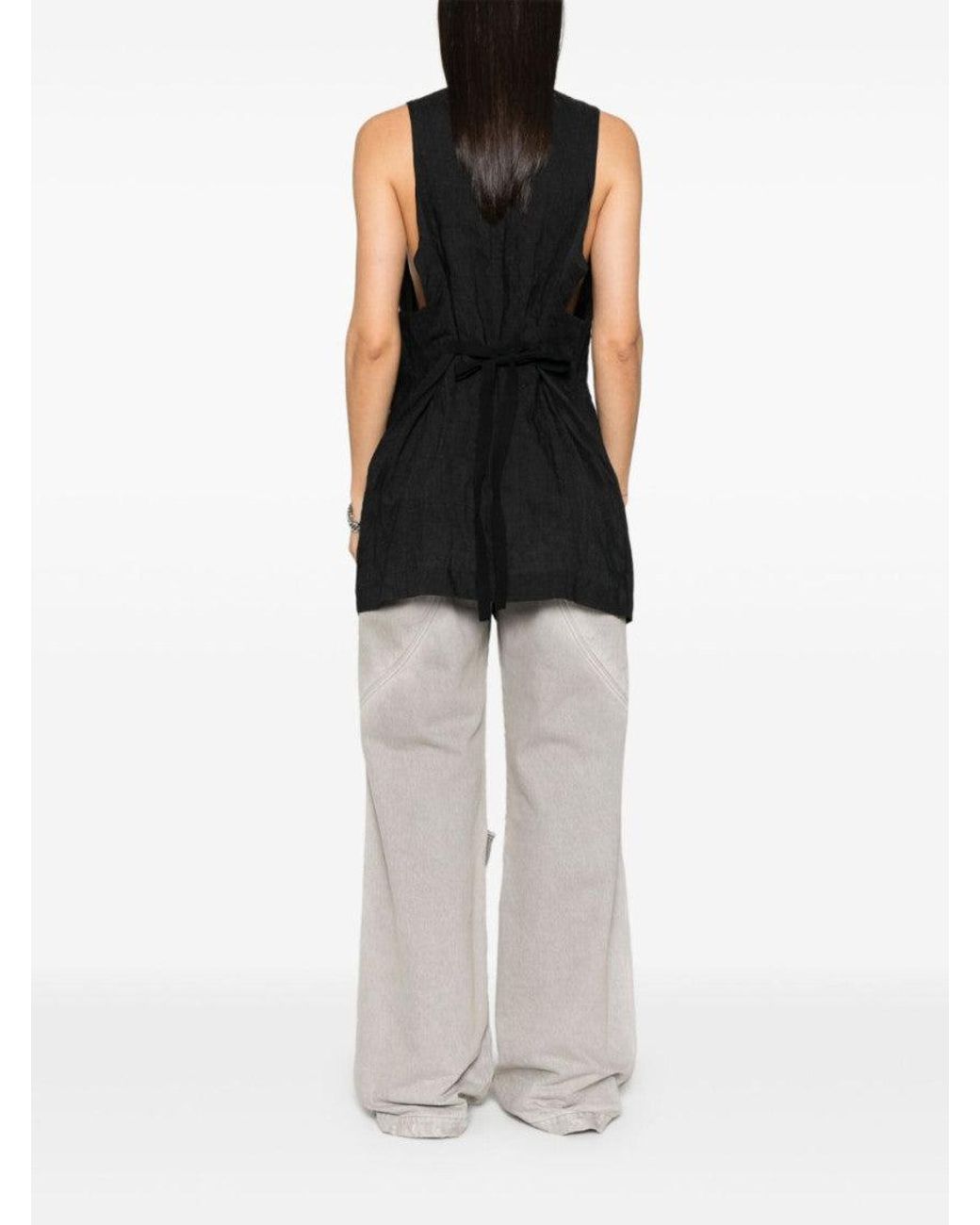 MM6 by Maison Margiela Black Deep-Neck Vest