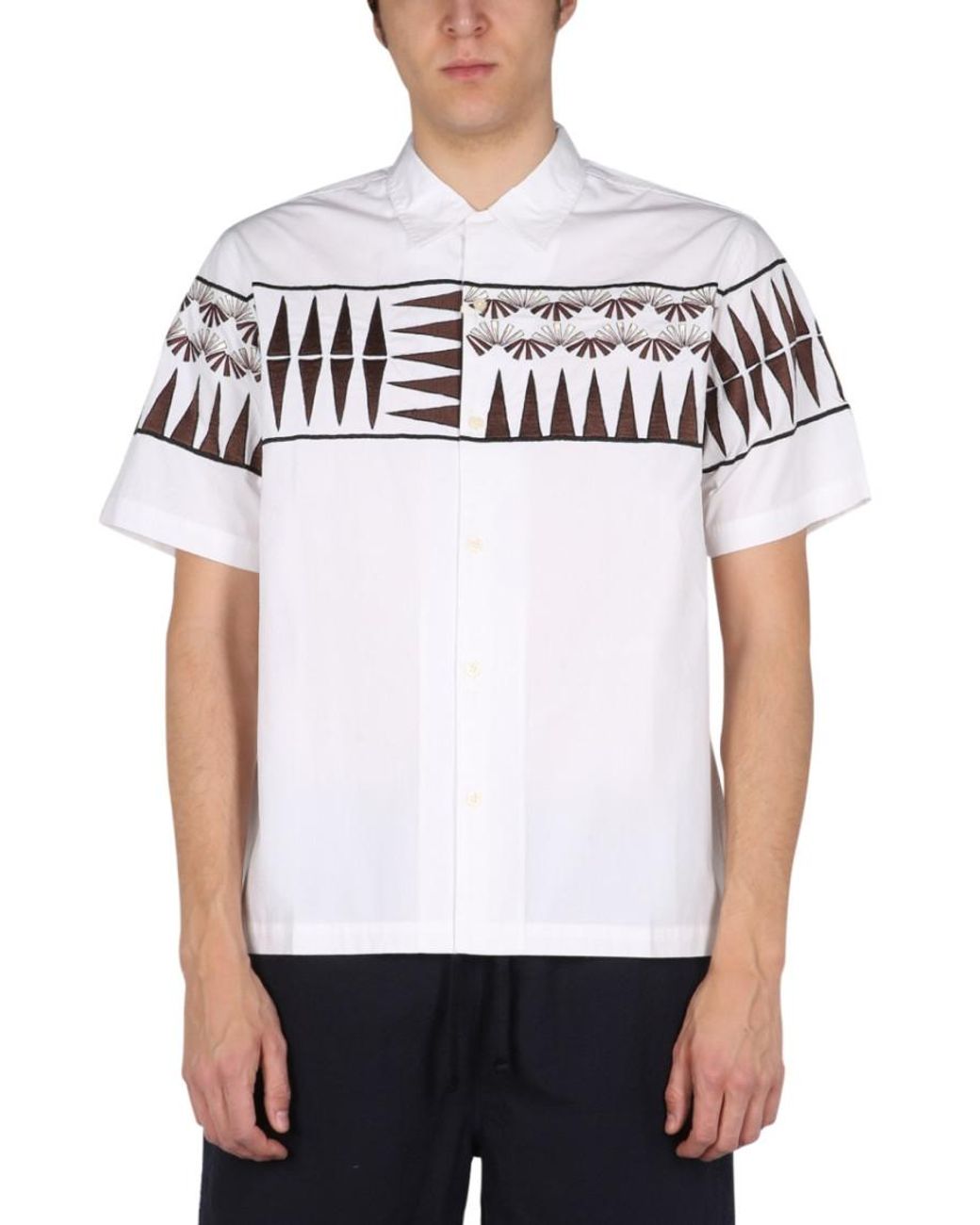 Universal Works White Regular Printed Shirt for men