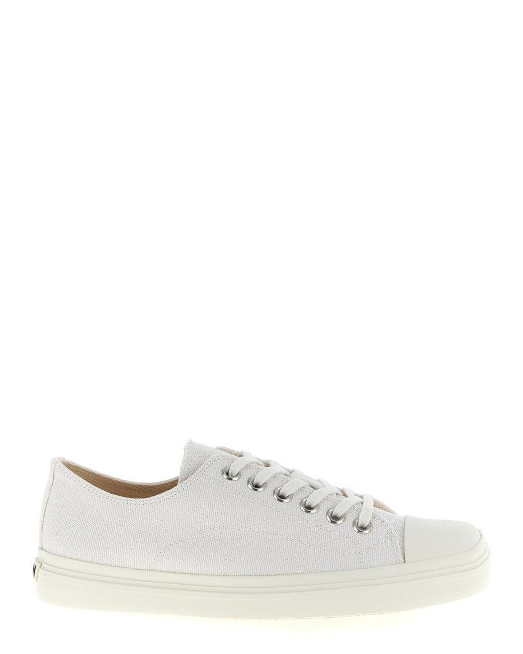 Moschino White Lace Up Sneakers for men