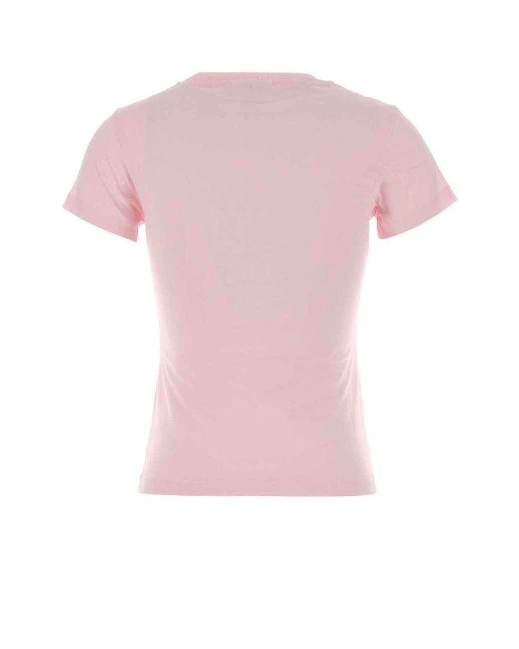Ganni Pink Basic Cotton T-Shirt Baby Fit Teddy