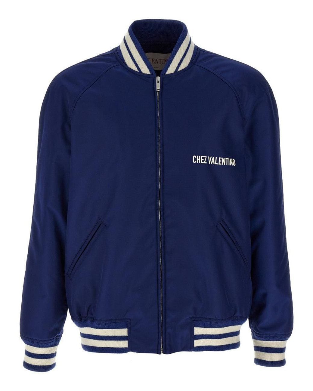 Valentino Blue 'Chez Bomber Jacket for men