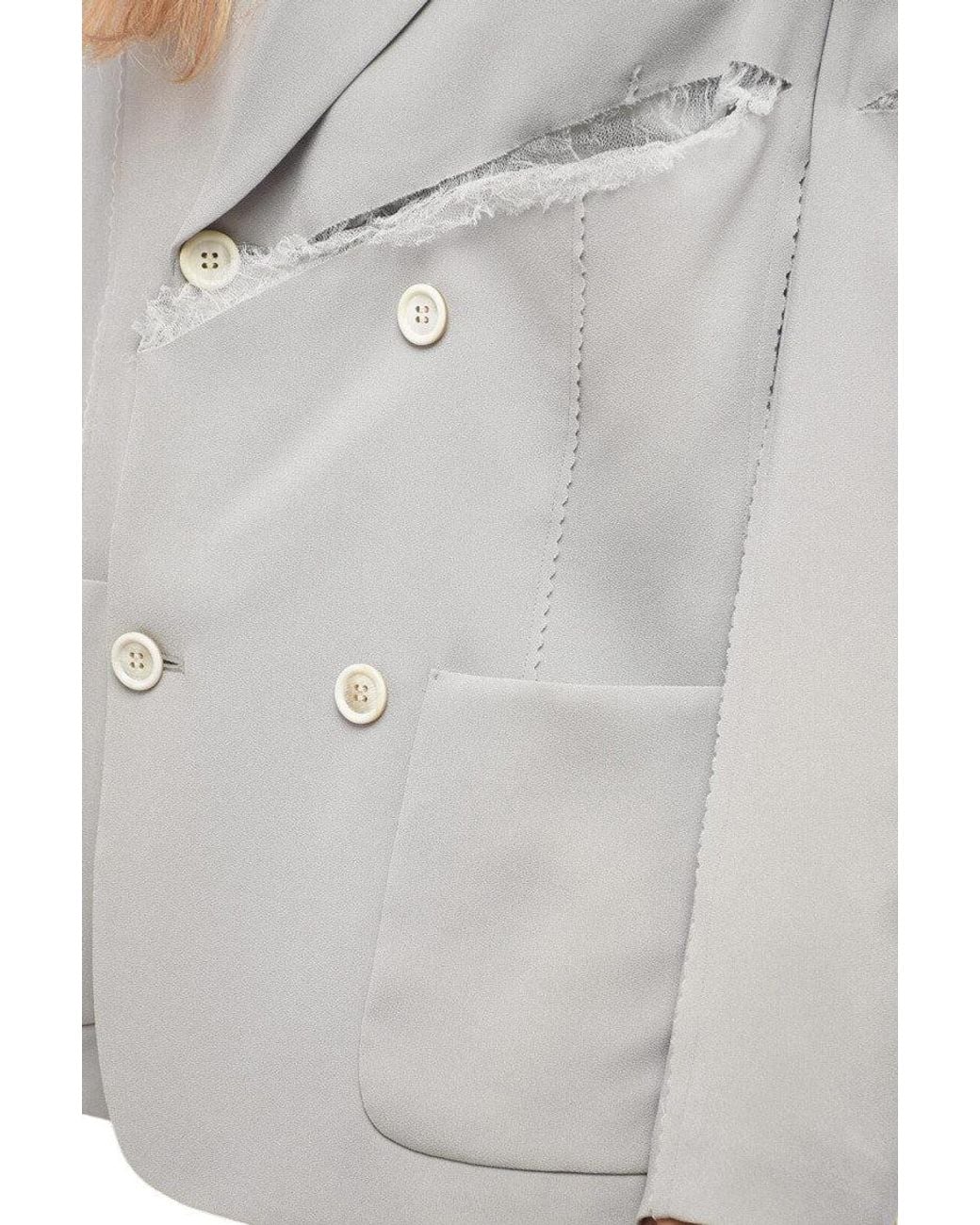 Undercover Gray Solid Notched Lapel Blazer