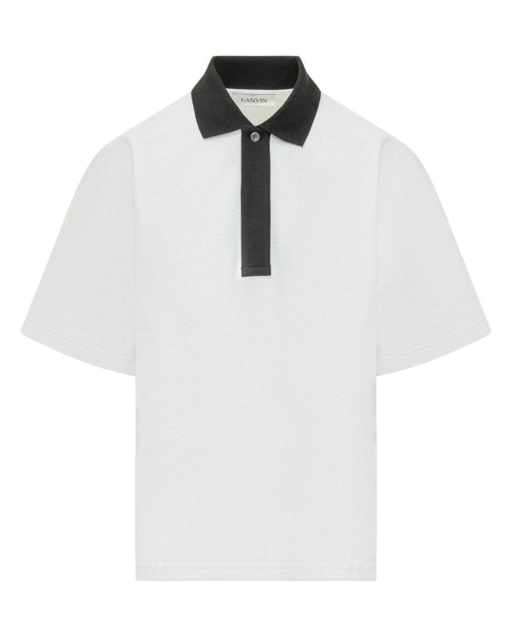 Lanvin White Solid Shirt Collar Polo for men