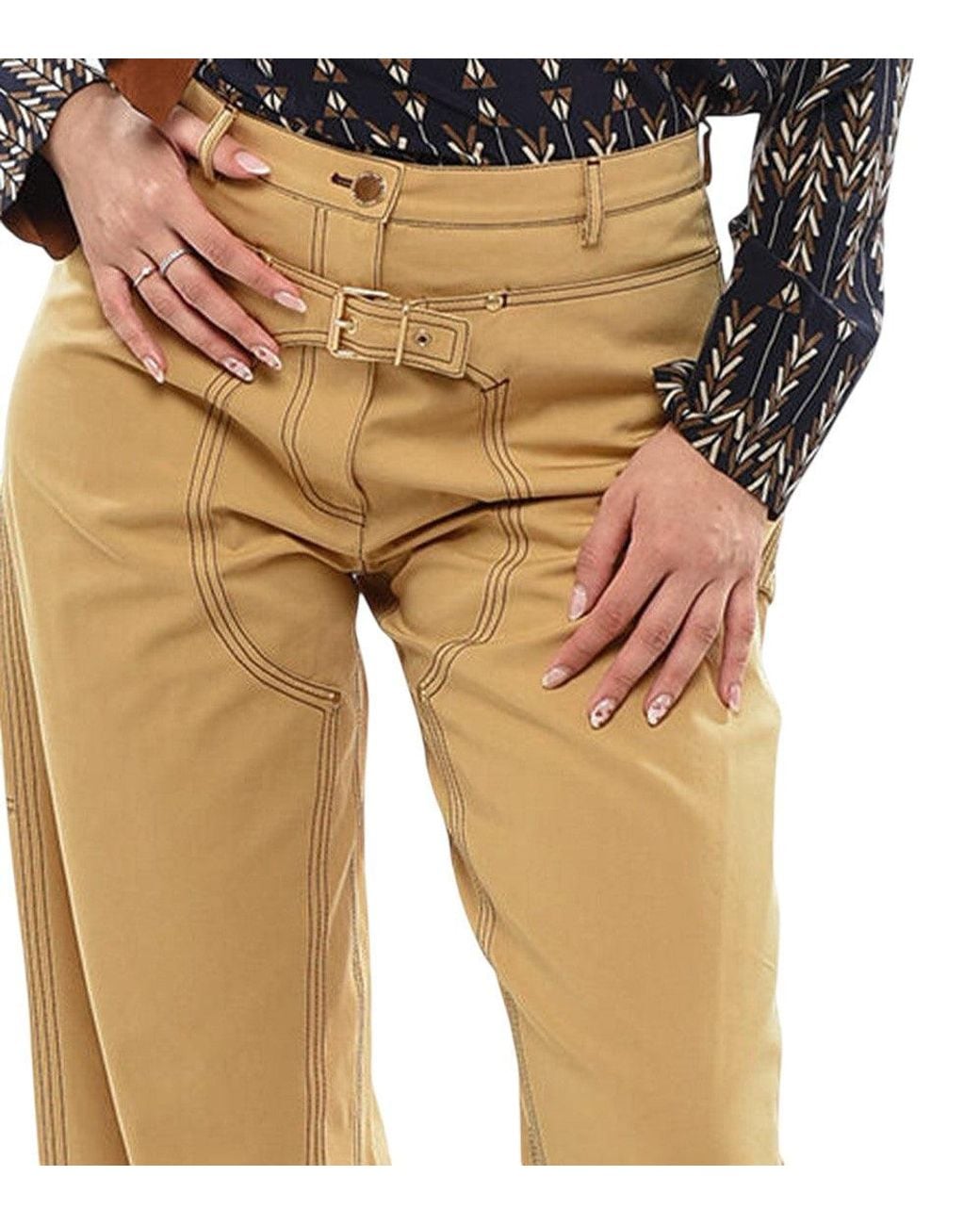 Stella McCartney Brown Straight Flat Front Pants