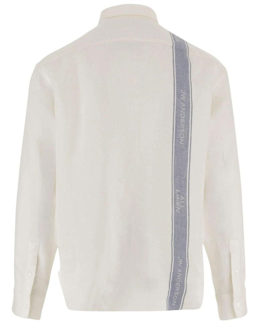 J.W. Anderson White Regular Striped Shirt for men
