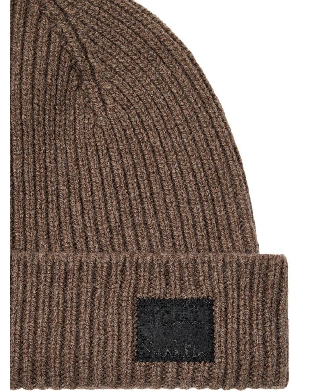 Paul Smith Brown Knitted Beanie Cap for men