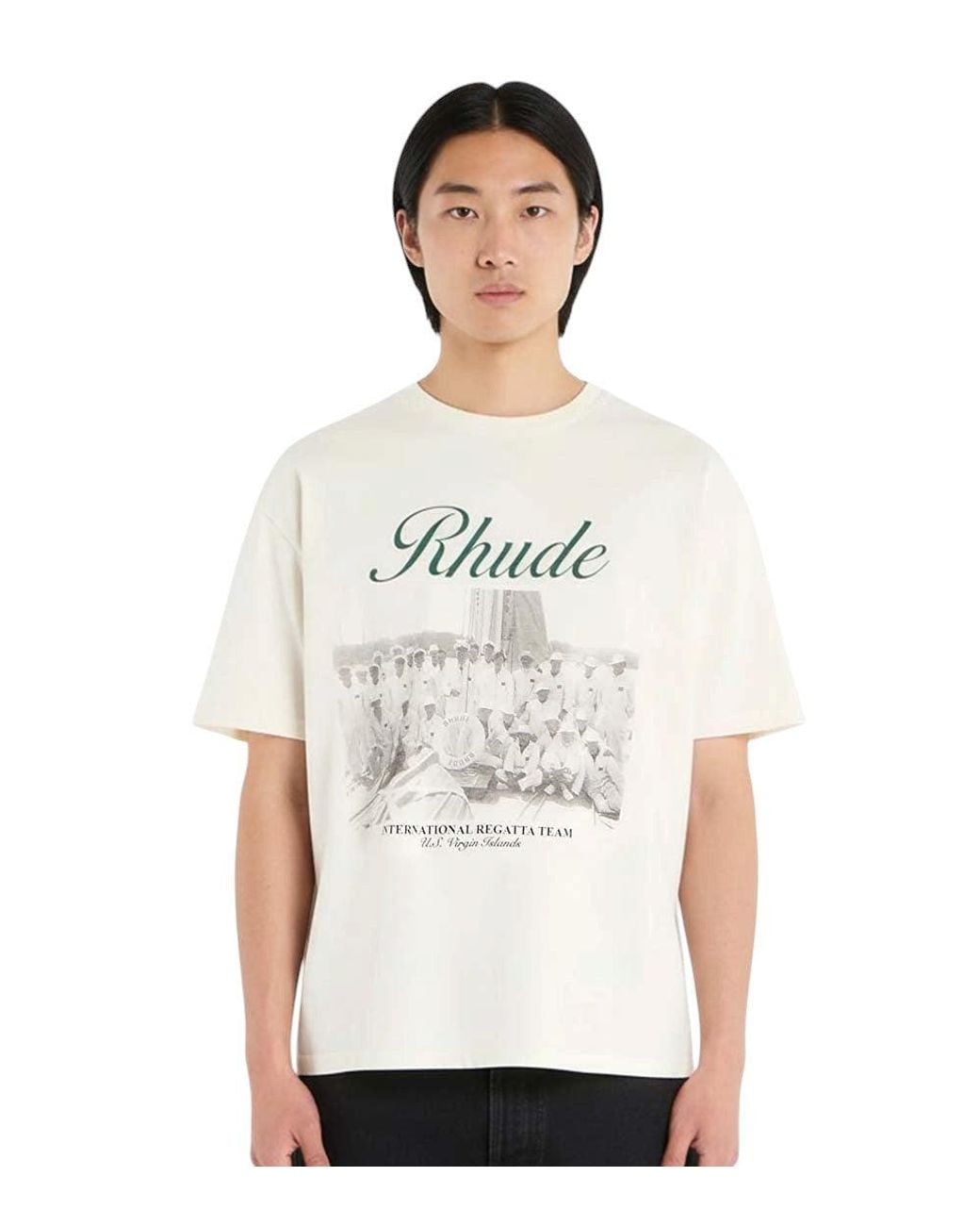 Rhude White Off Crew Neck T-Shirt for men