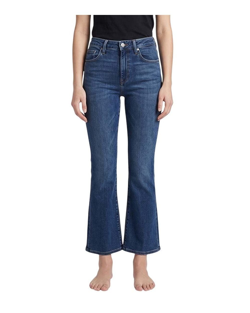FRAME Blue Denim Bootcut High Rise Jeans