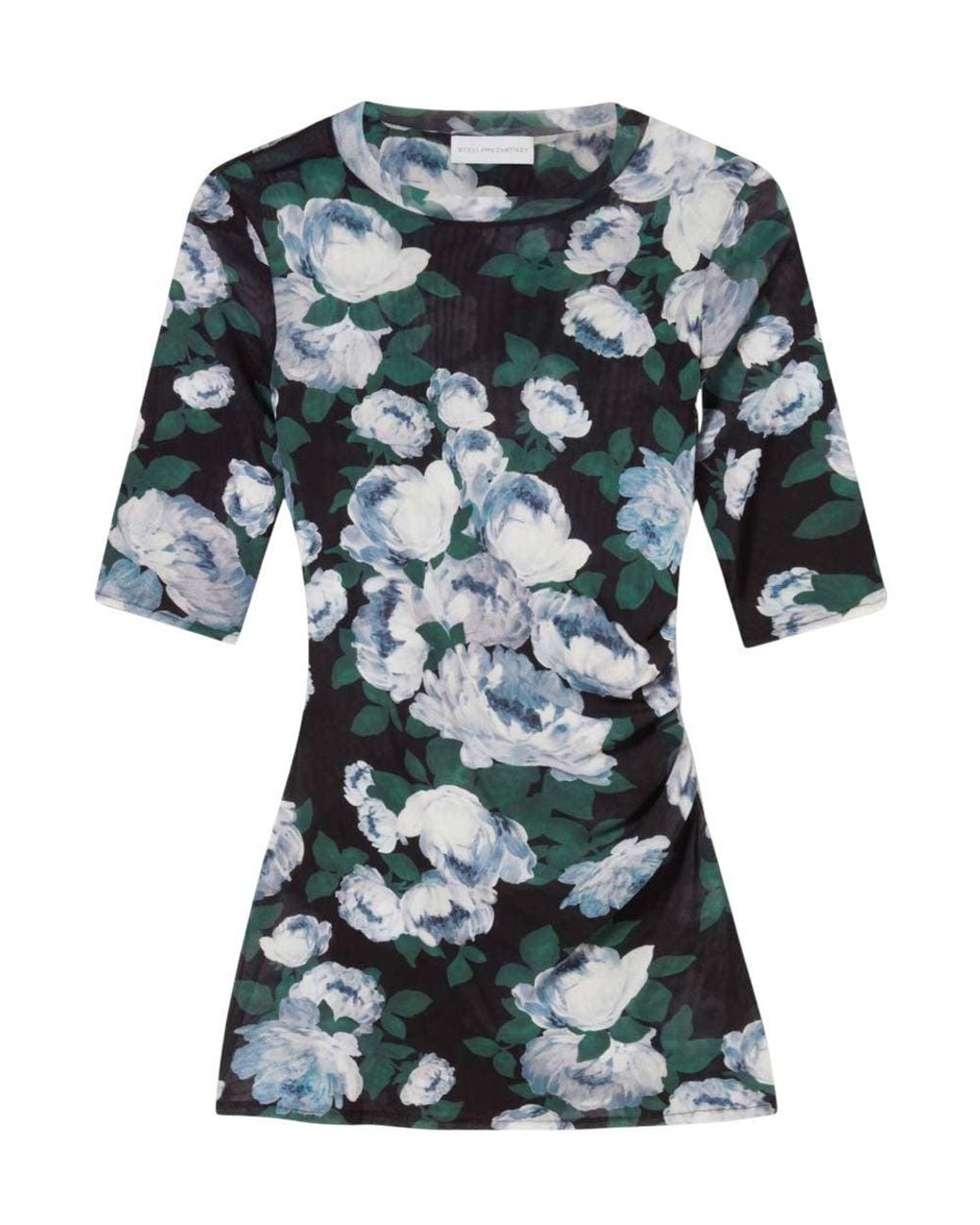 Stella McCartney Green Floral Round Neck Top