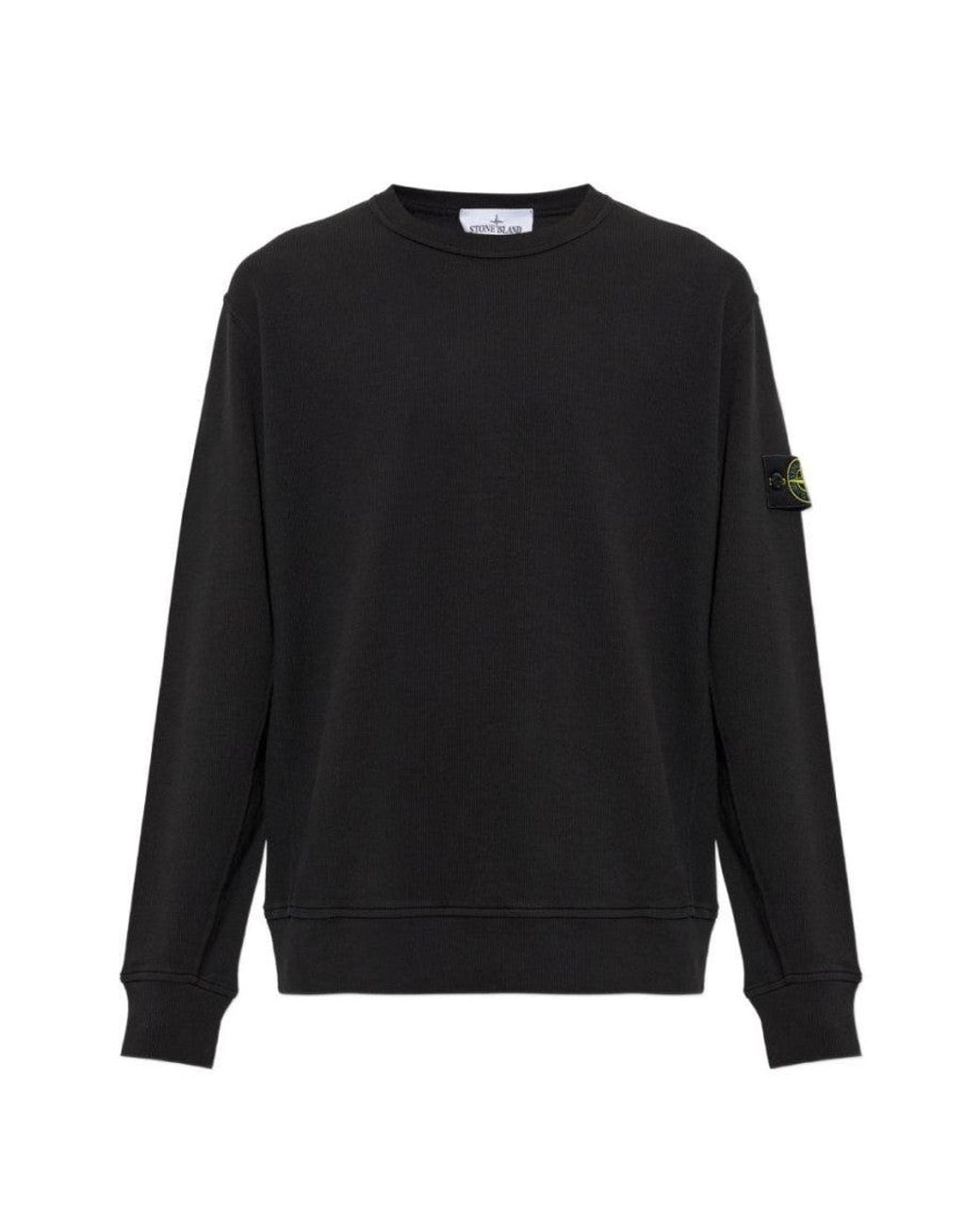 Stone Island Black Crew Neck Sweatshirt for men