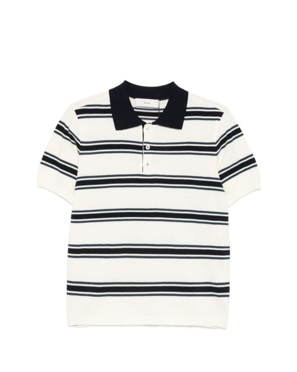 DUNST Gray Stripes Shirt Collar Polo
