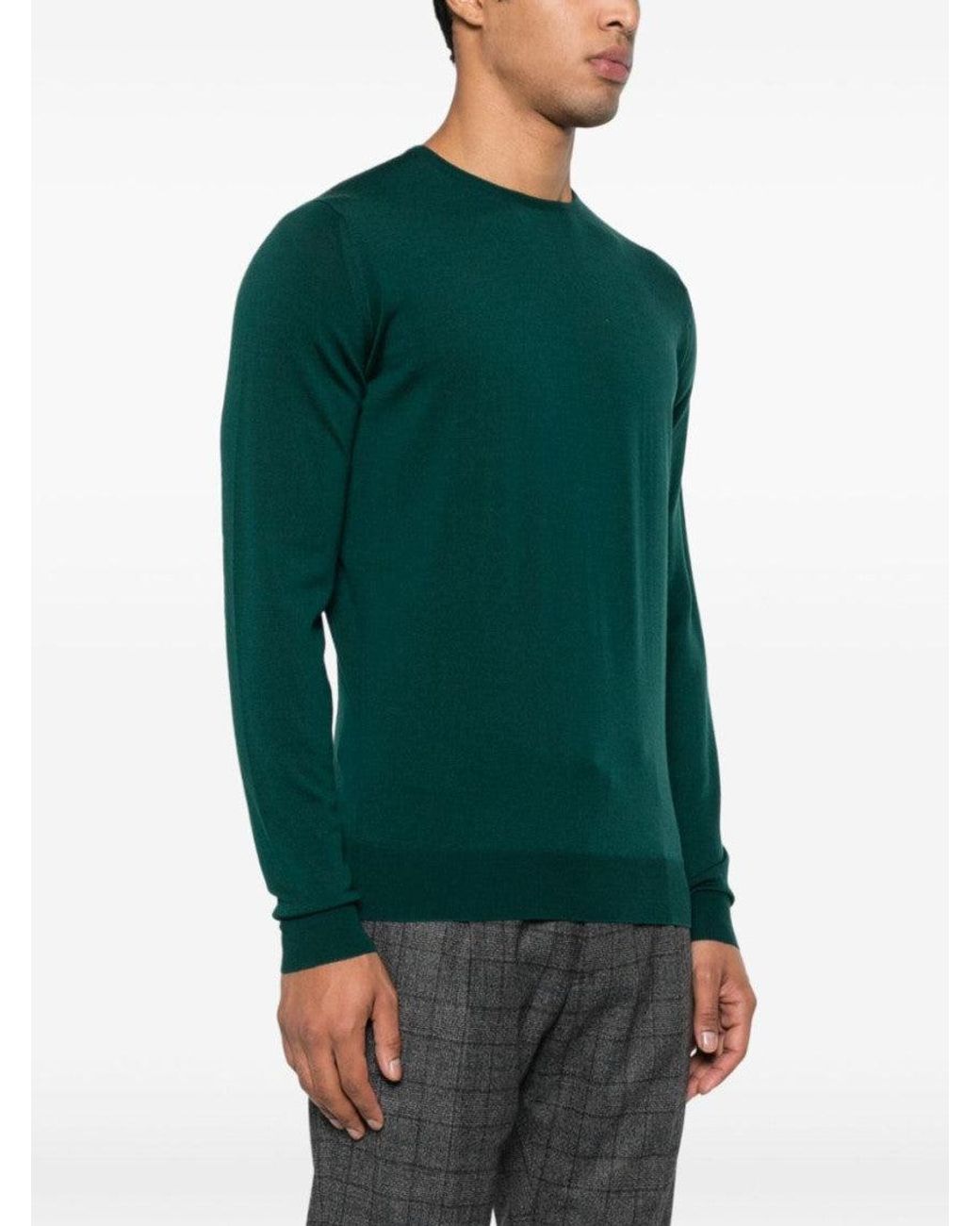 John Smedley Green Dark Wool Jumper for men