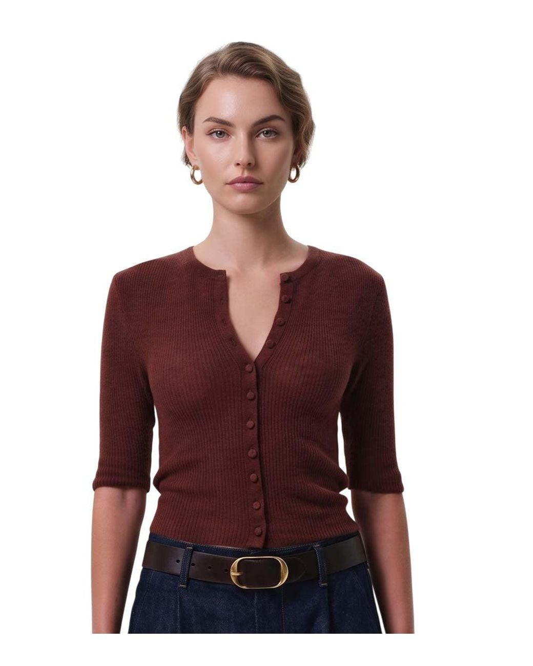 Citizens of Humanity Red Knitted V Neck Cardigan