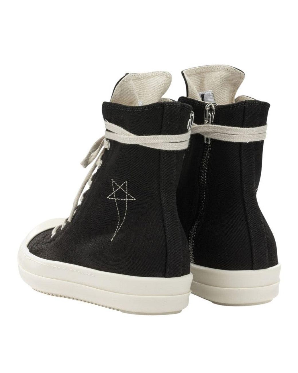 Rick Owens Black High-Top Sneakers for men
