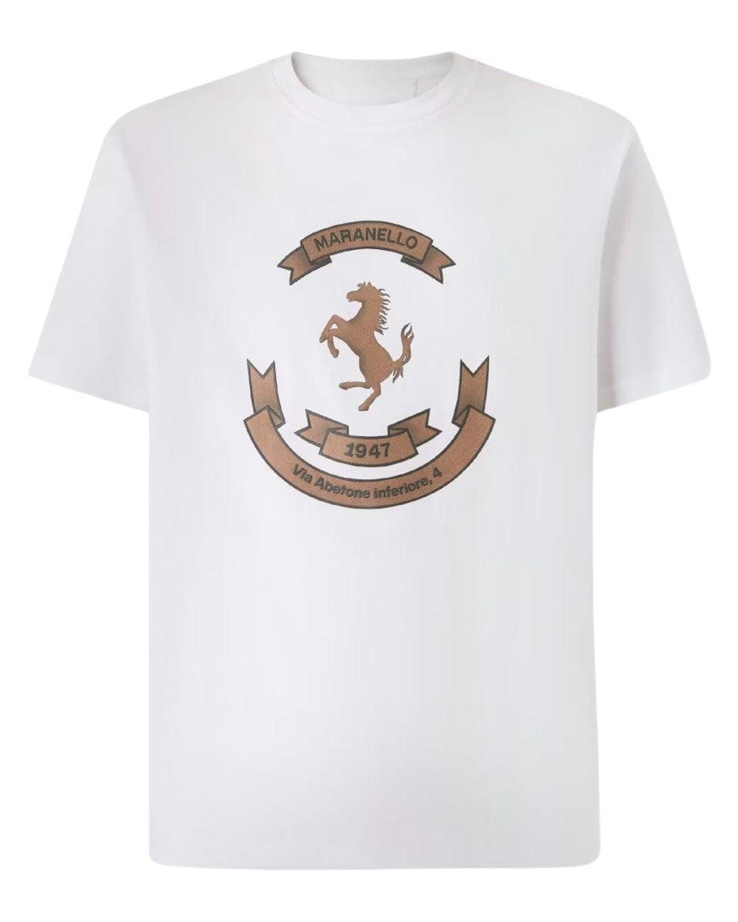 Ferrari White Crew Neck T-Shirt for men