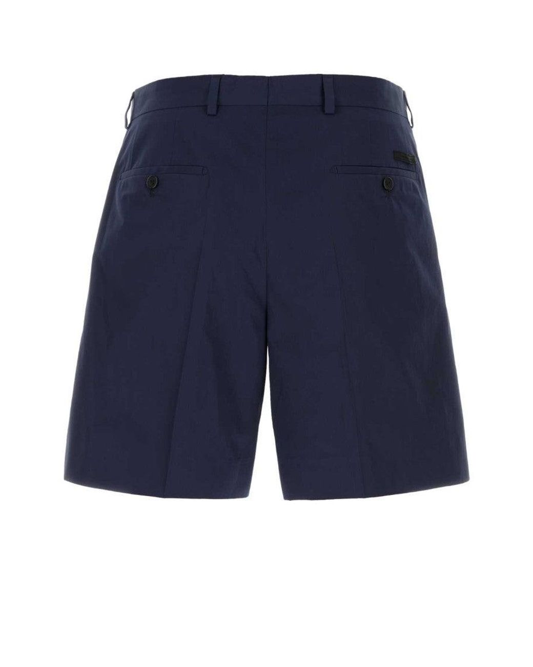 Prada Blue Solid Shorts for men
