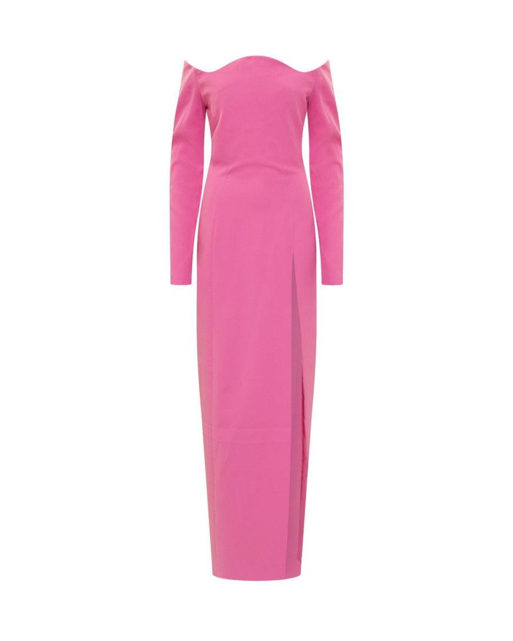 Monot Pink Off Shoulder Maxi Dress