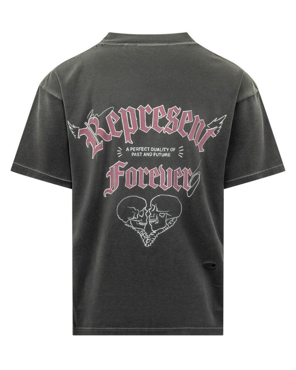Represent Gray Crew Neck T-Shirt for men