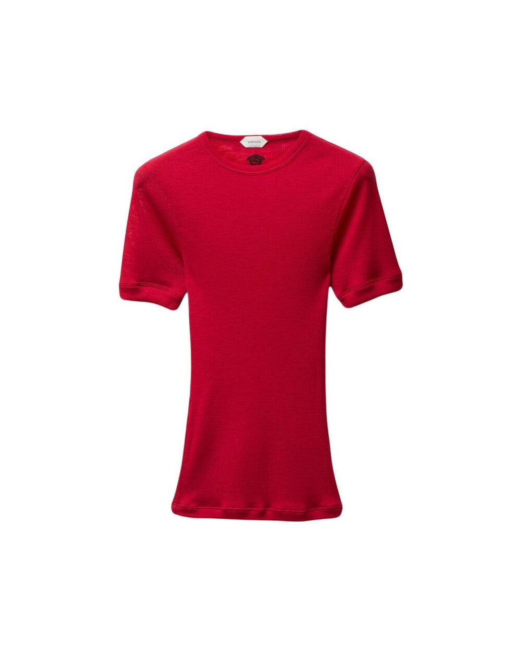 Versace Red Crew Neck T-Shirt