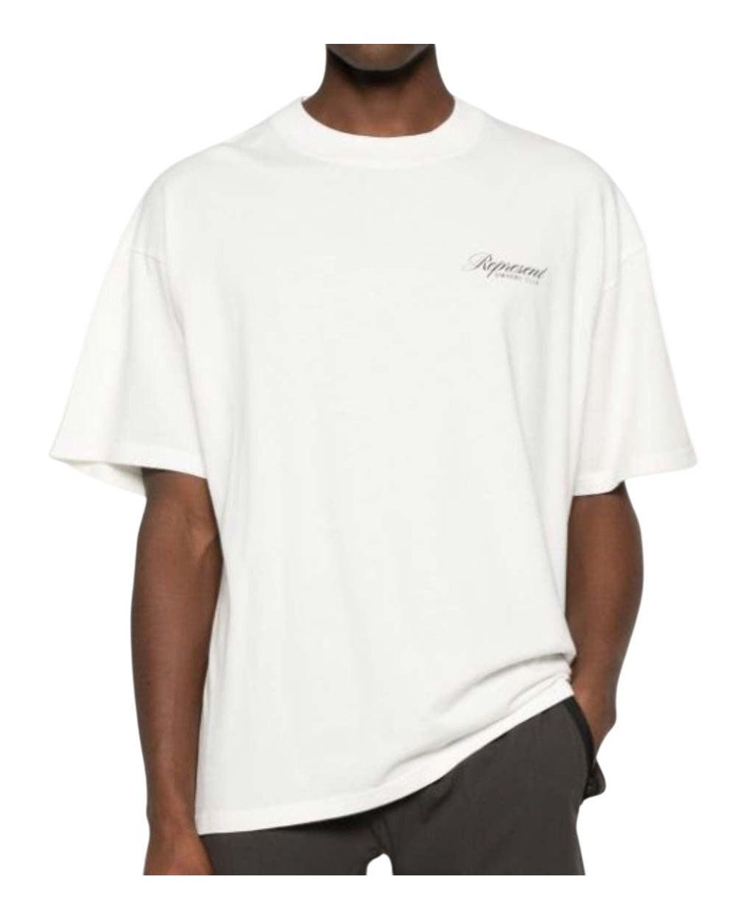 Represent White Crew Neck T-Shirt for men