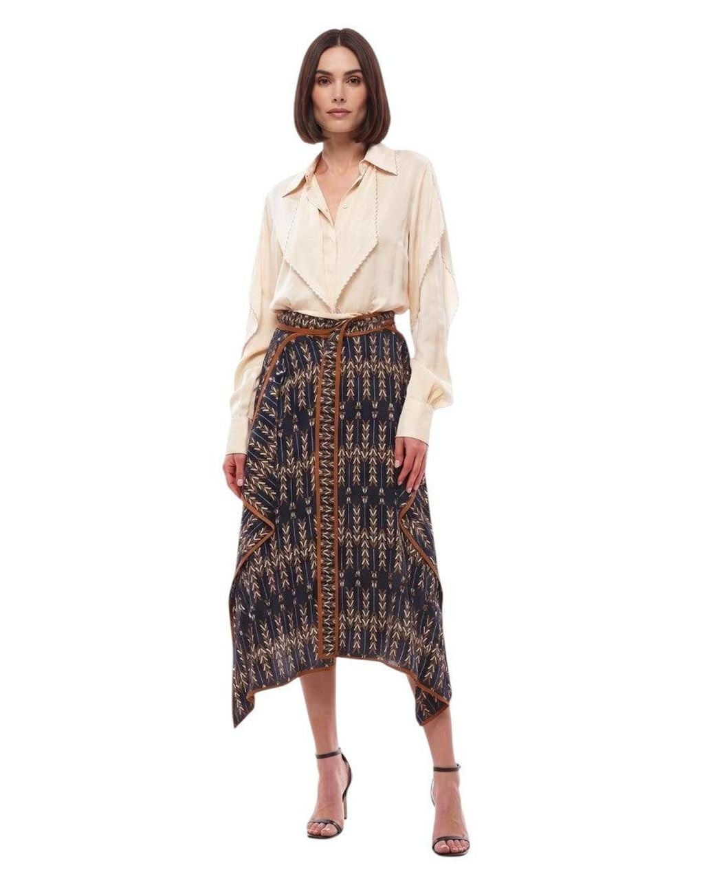 Stella McCartney Multicolor Geometric Midi Skirt