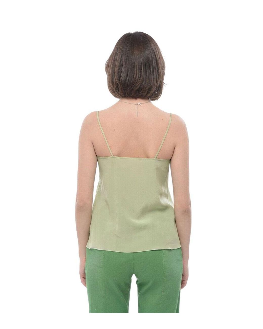 Ermanno Scervino Green Solid Scoop Neck Top