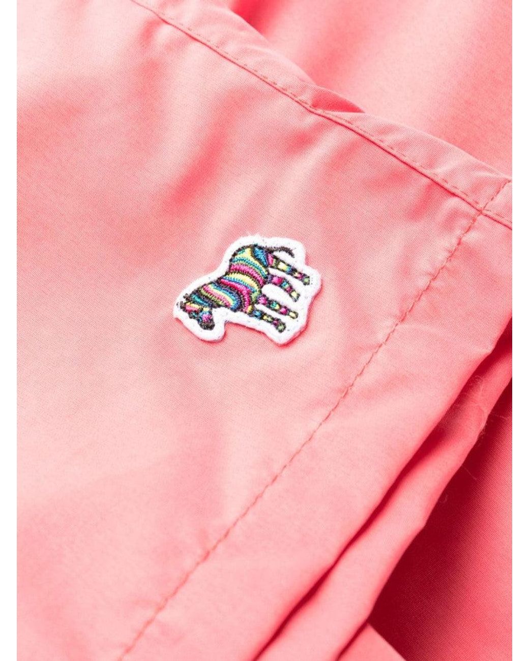 Paul Smith Pink Logo Swim Shorts for men