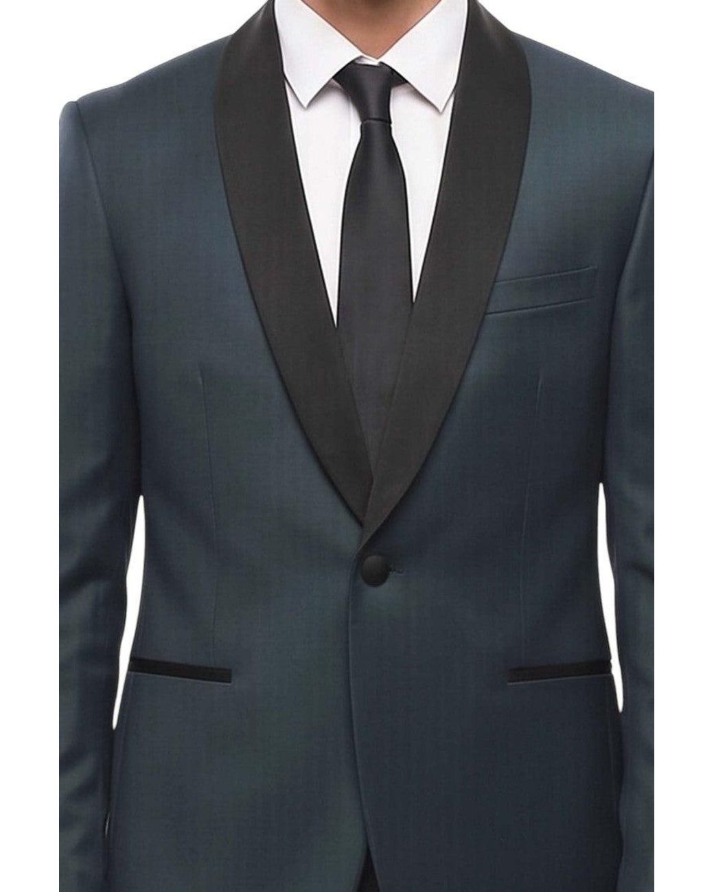 Corneliani Blue Shawl Lapel Suit for men
