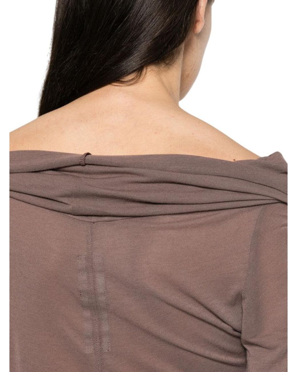 Rick Owens Black Off Shoulder Top