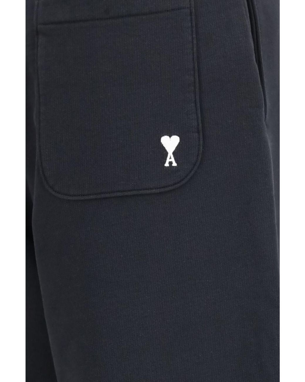 AMI Blue Regular Drawstring Pants