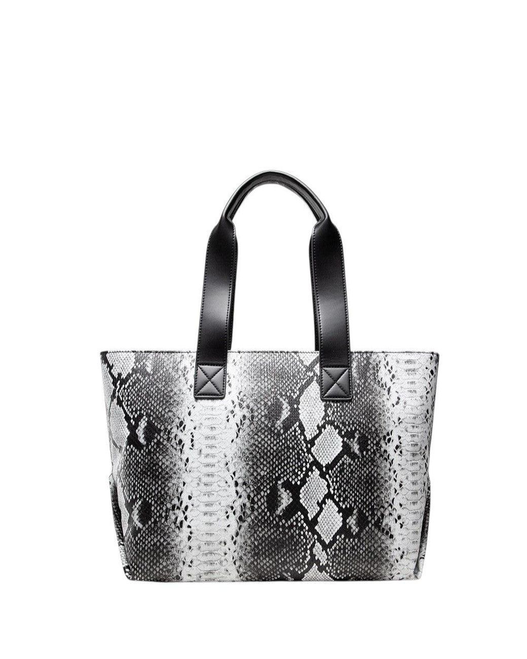 Love Moschino Blackwhite Logo Medium Tote