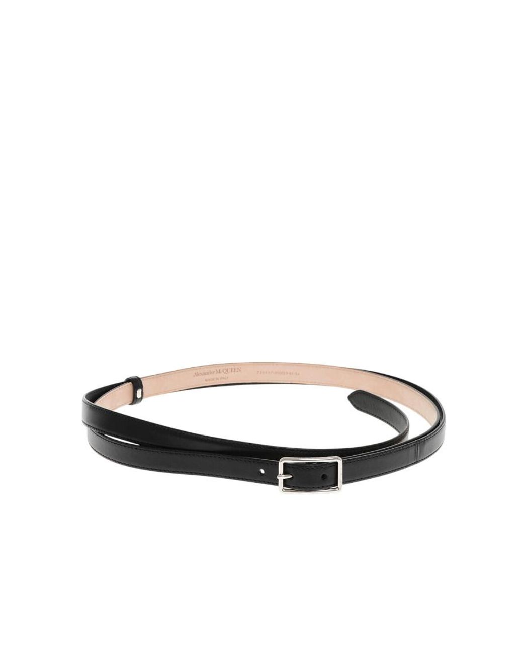 McQueen Black Solid Buckle Belt