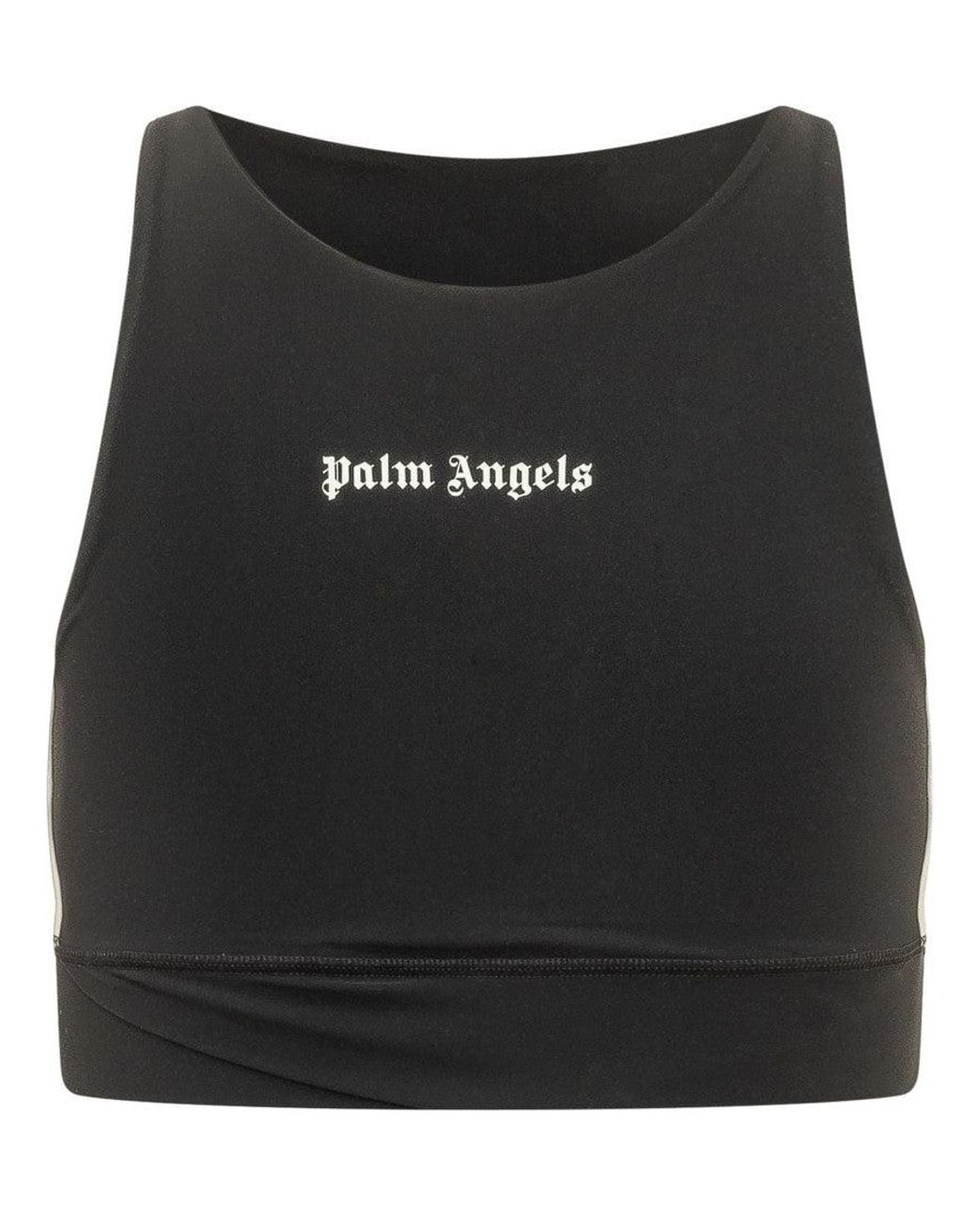 Palm Angels Black Solid Boat Neck Top