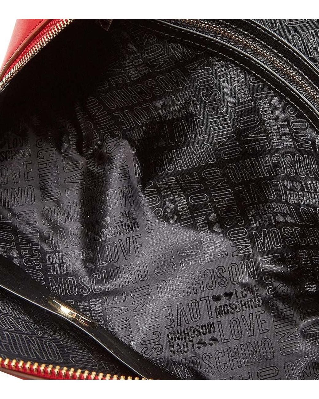 Love Moschino Red Logo Plaque Small Duffle Bag