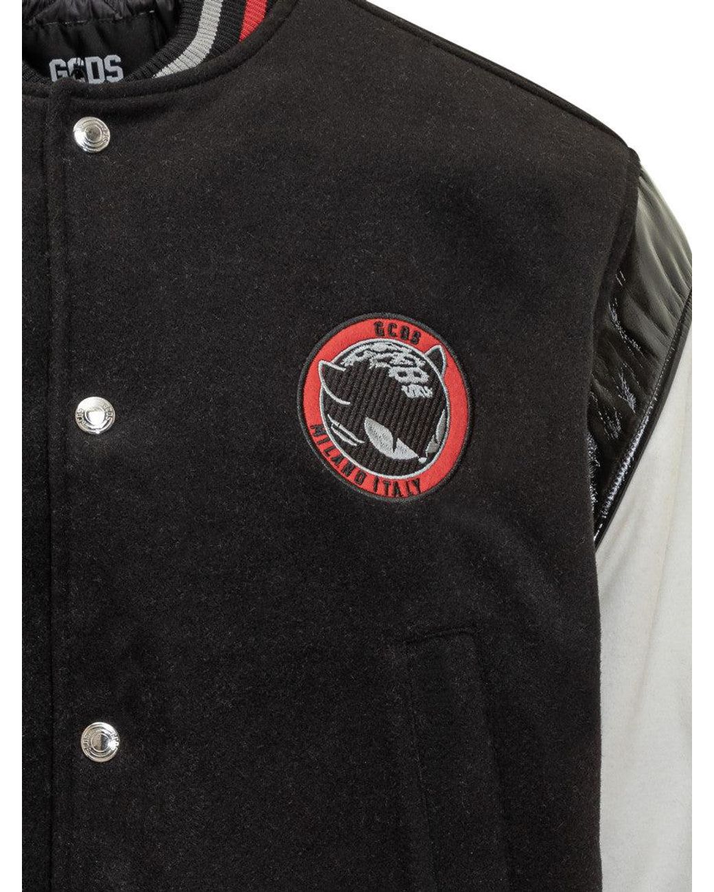 Gcds Black Color Block Band Collar Jacket for men