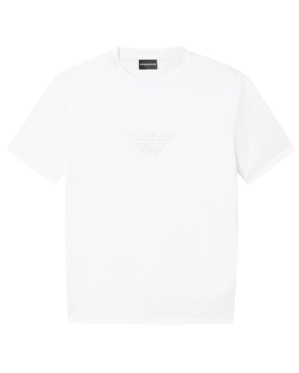 Emporio Armani White Logo Crew Neck T-Shirt for men