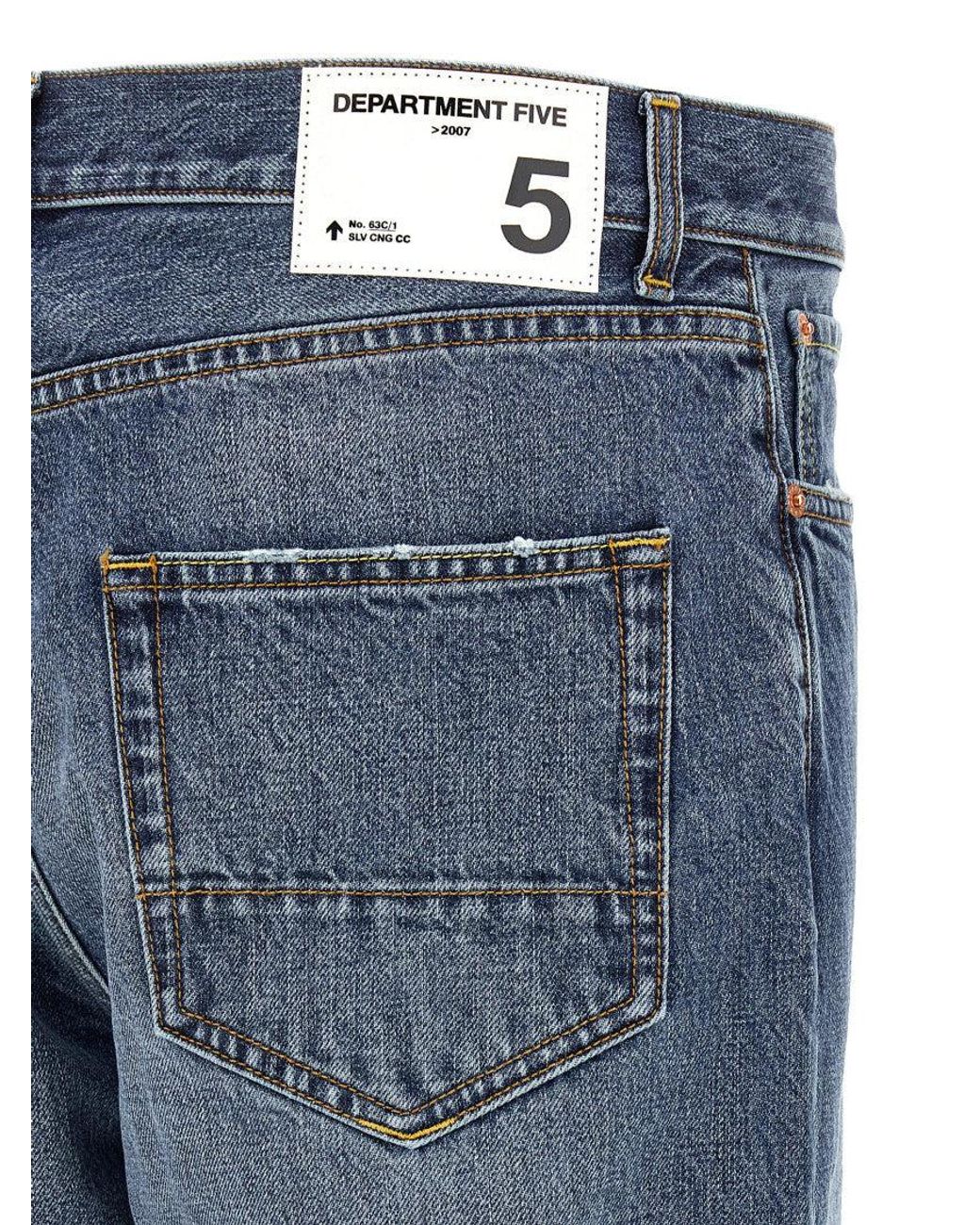 Department 5 Blue Relaxed Mid Rise Jeans for men