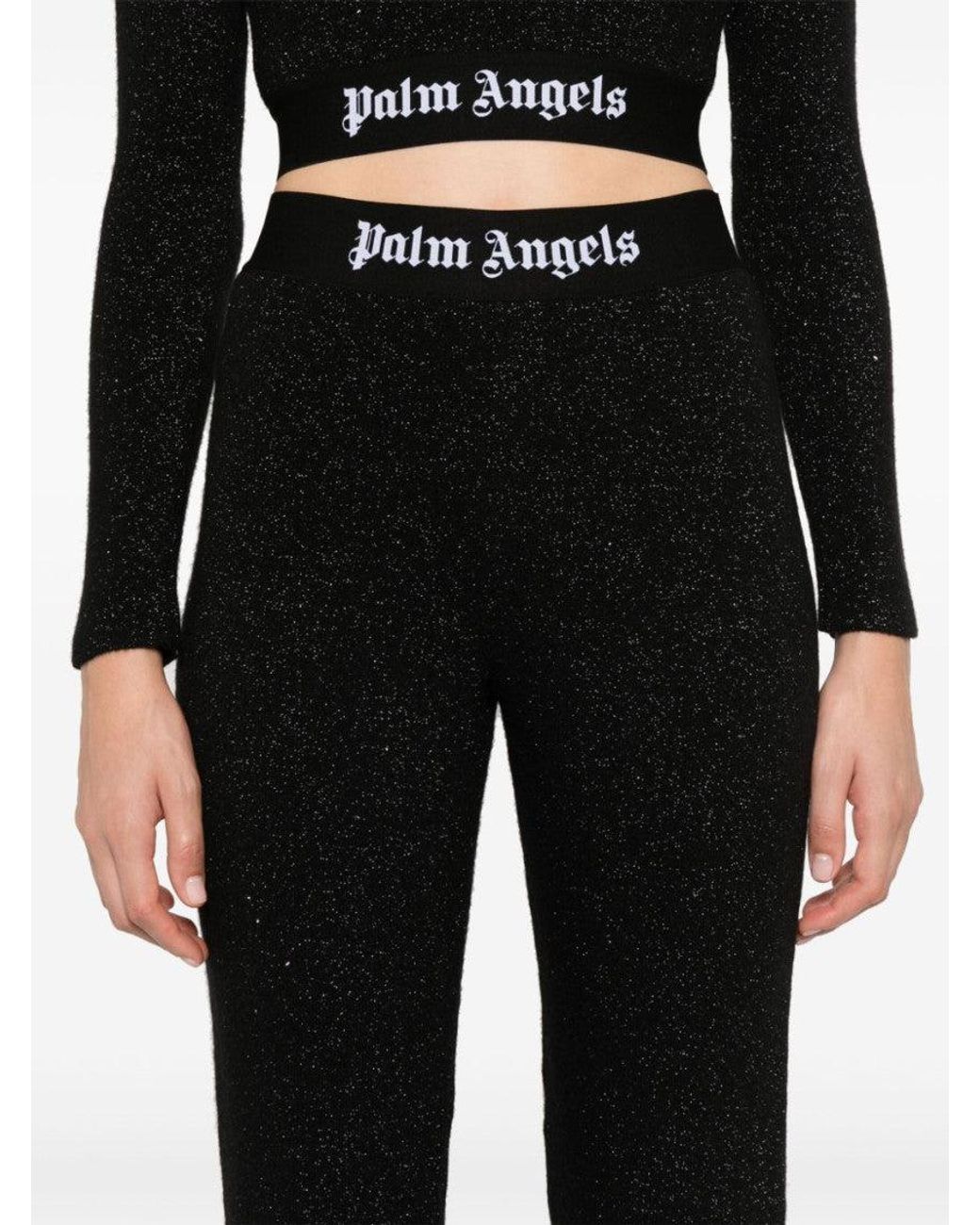Palm Angels Black Logo-Tape Trousers