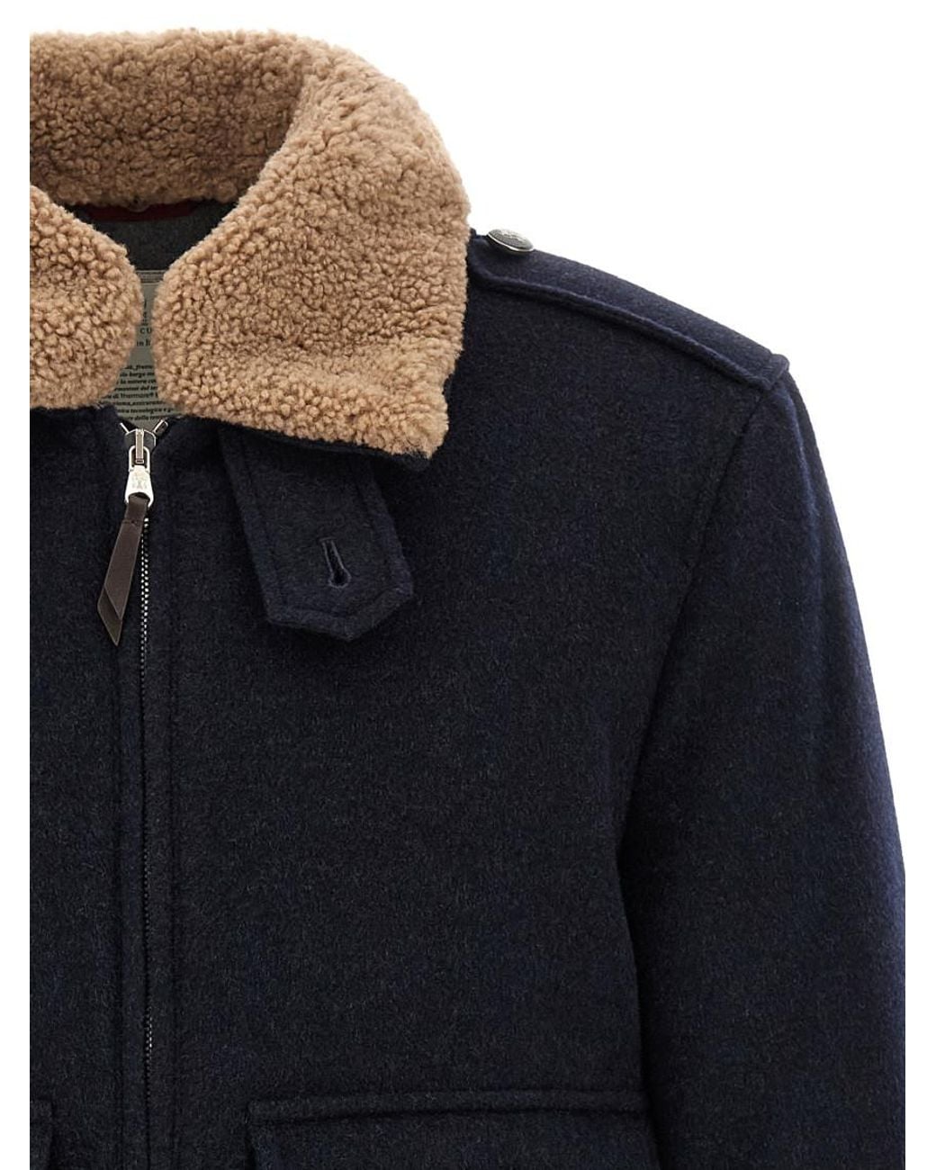Brunello Cucinelli Blue Regular Bomber Jacket for men