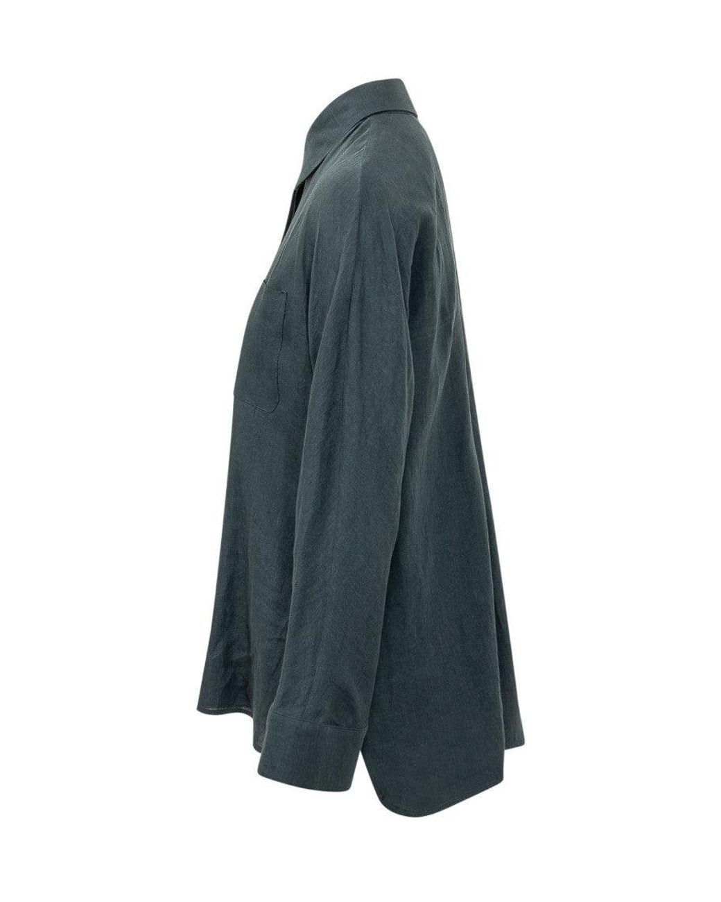 Max Mara Blue Casual Wide Sleeve Blouse