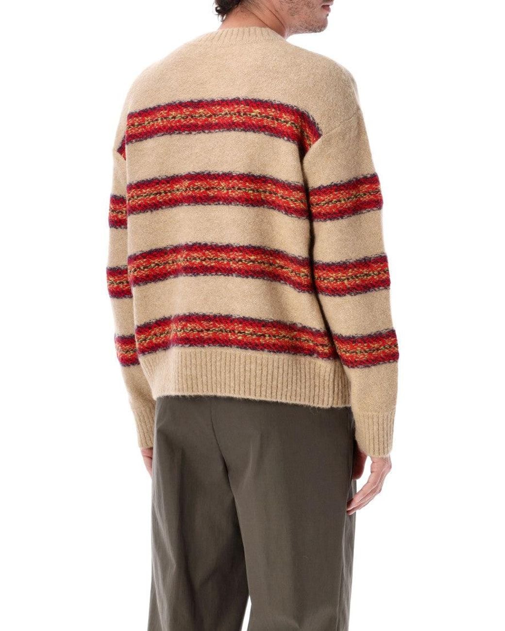Dries Van Noten Red Knitted Crew Neck Sweater for men