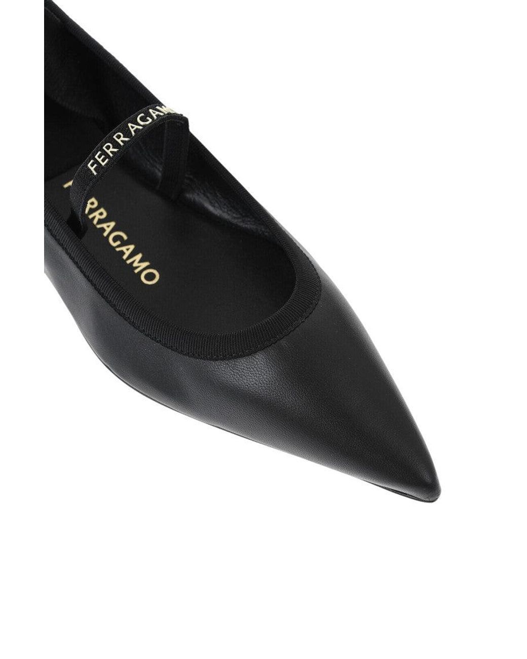 Ferragamo Black Carice Ballet Flats