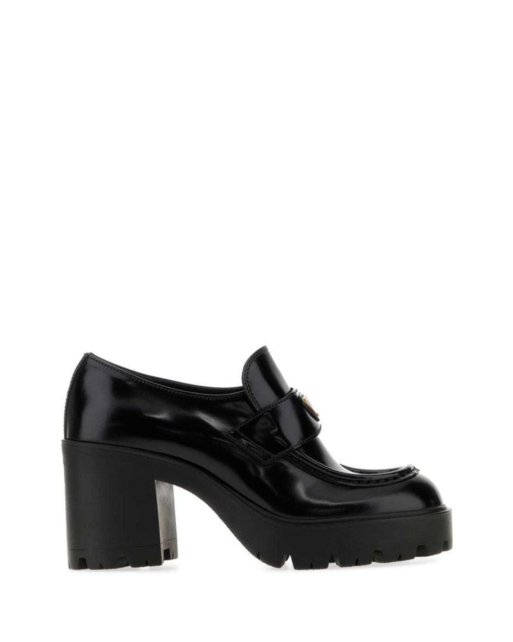 Prada Black Logo Loafers