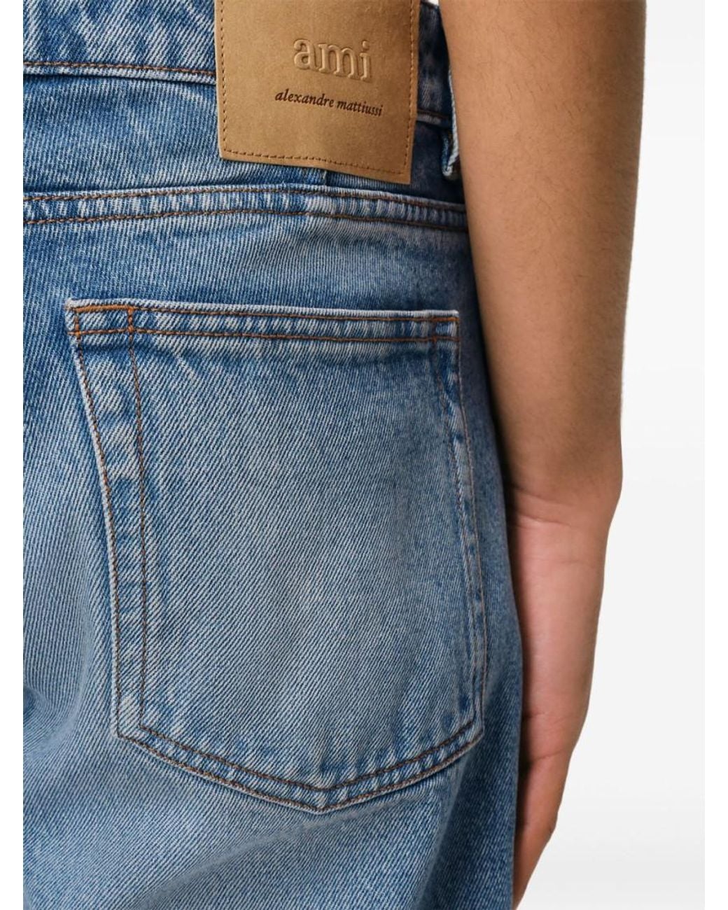 AMI Blue Cotton Slim Jeans for men